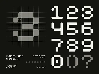 Monospaced Numerals brand branding dot dots grid mono number numbers numerals ocr pixel pixelated scan scanner terminal type typeface typography