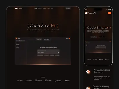 Ai agent website design - Progra.ai 3d animation graphic design ui