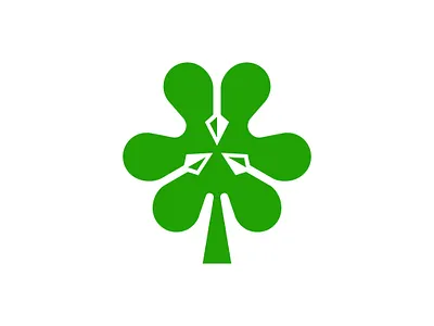 Clover Spear Logo branding clover logo design graphic design leaf logo logo lucky clover logo nature logo spear logo vector