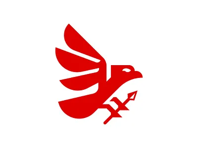 Eagle Spear Logo animal logo branding design eagle logo eagle weapon logo graphic design hawk logo illustration logo spear logo sport logo vector