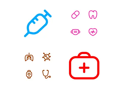 Healthcare icons design graphic design health health tech healthcare icons icon design icon pack icon set iconography icons illustration medical telemedicine ui ui ux design