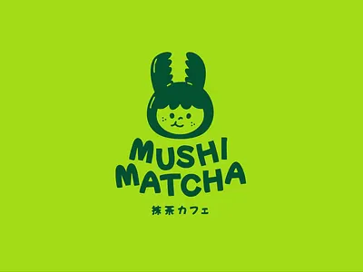 Mushi Matcha – Modern Matcha Drink Logo beverage brand identity branding logo design matcha minimal logo tea brand