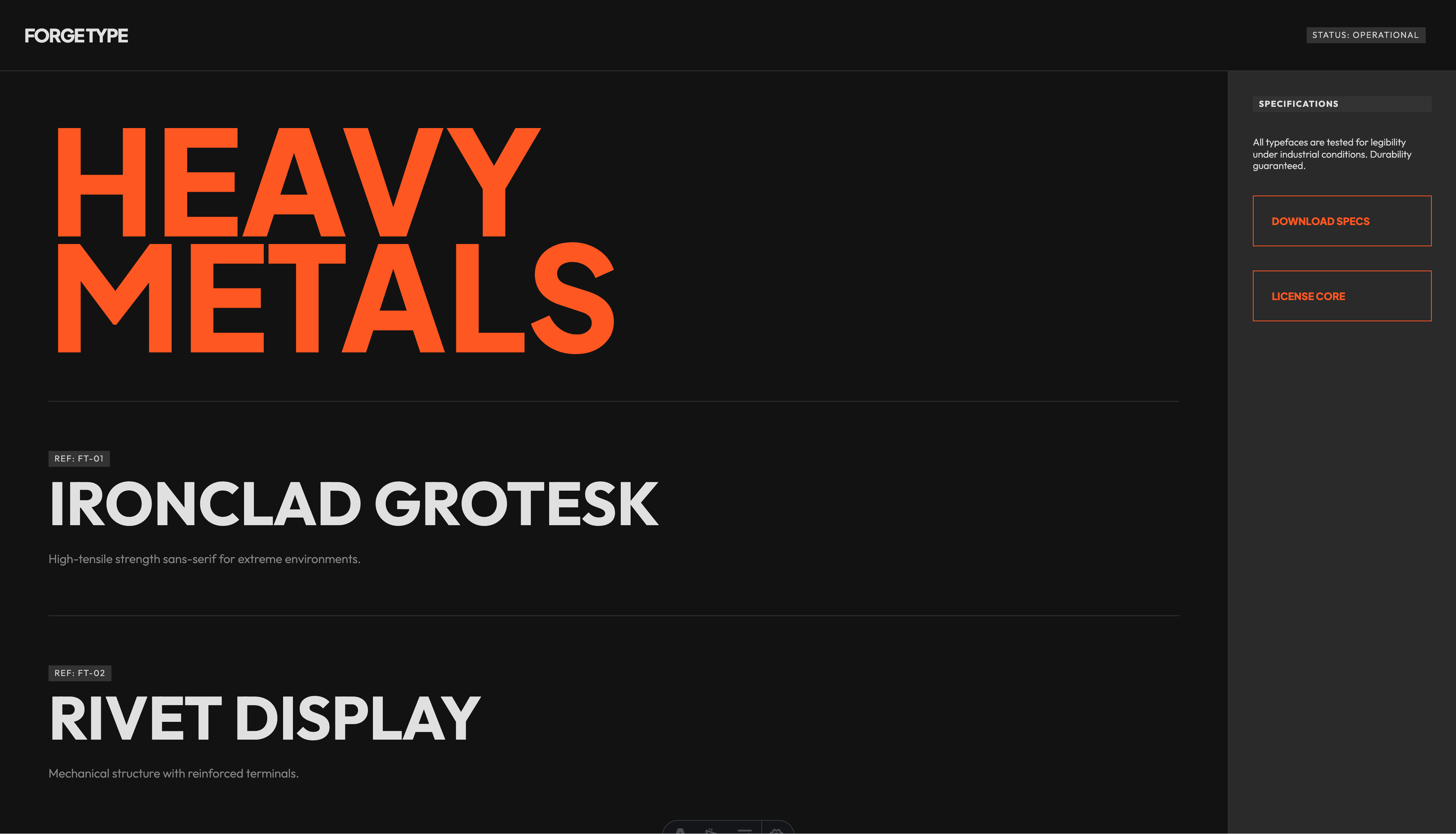 Forge Type - Font Foundry Design Concept font foundry ui design user interface web design