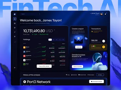 Optix - AI-Powered SaaS Dashboard for Crypto Analytics ai assistant b2b blockchain chat chatbot crypto dashboard finance fintech investment landing page nft saas saas design saas landing page software ui ux web3