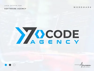 70CODE Agency — Modern Tech Wordmark 7code blue and grey branding coding logo developer tools geometric design graphic design it branding logo minimalist minimalist logo modern branding software agency software engineering tech identity tech logo ui vector logo web development wordmark