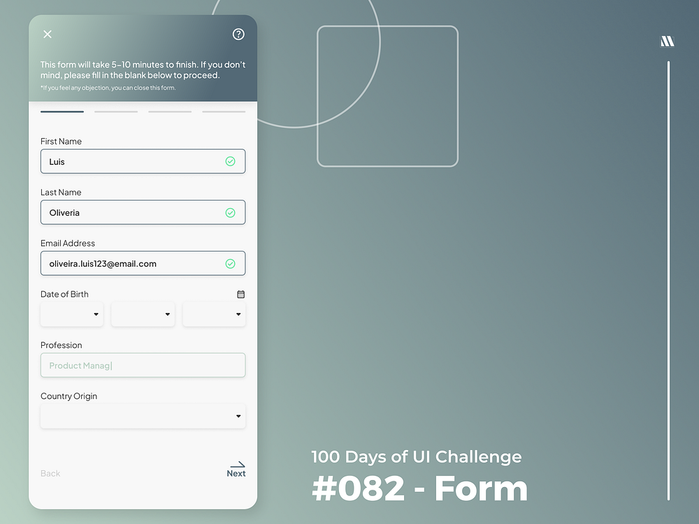 Form ui designs themes templates and downloadable graphic elements on