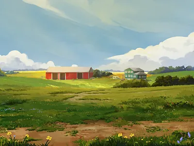 Countryside Warmth 2d animation character design concept art illustration promo