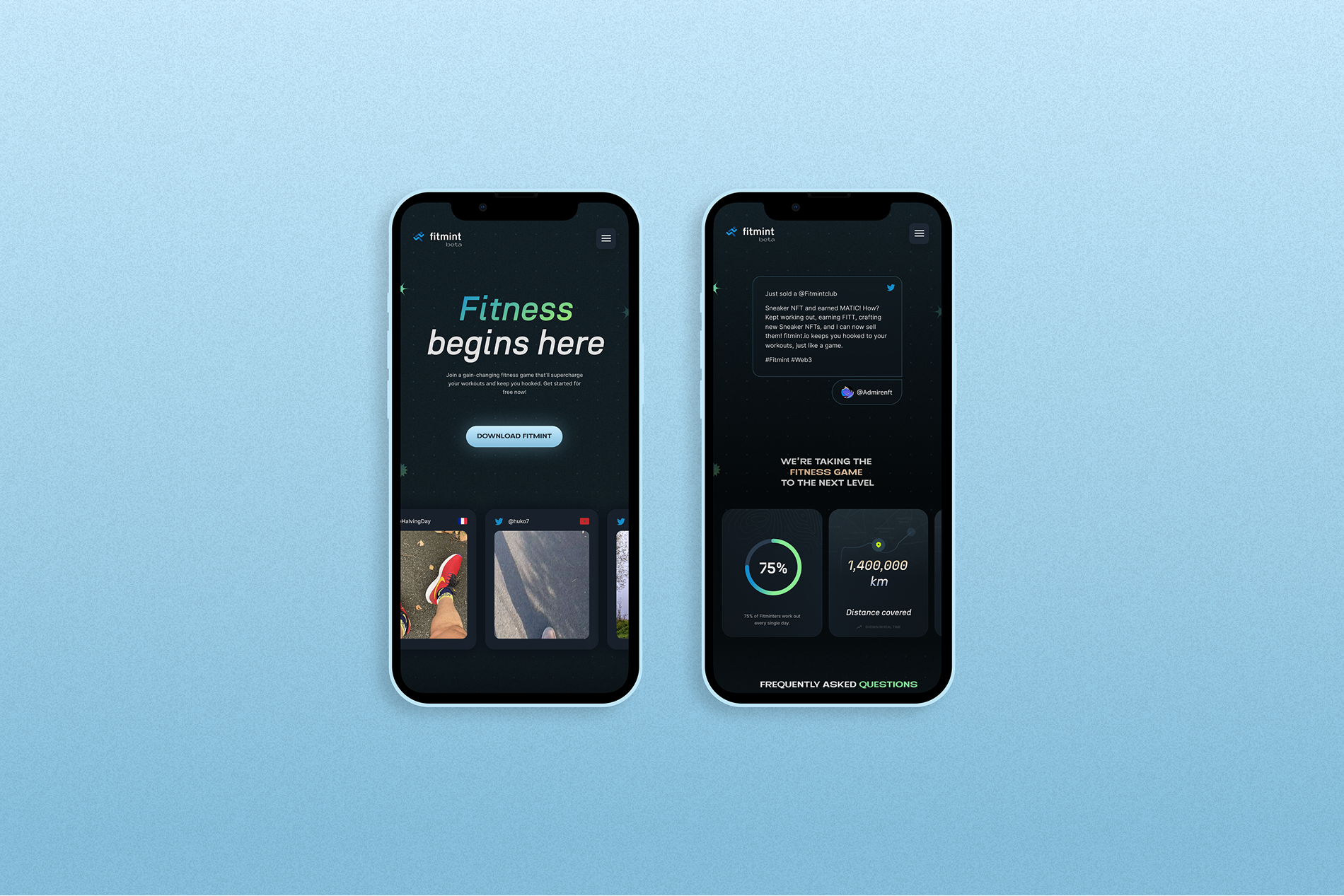 Web3 Fitness Website UX/UI branding crypto graphic design web design web3 design website design