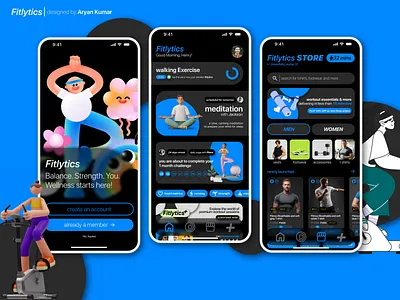 Fitlytics - a concept fitness ecosystem app branding graphic design logo ui