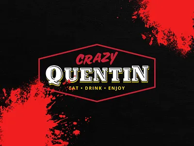 Crazy Quentin - Logo Design bar barand crazy logo logotype mark quentin restaurant