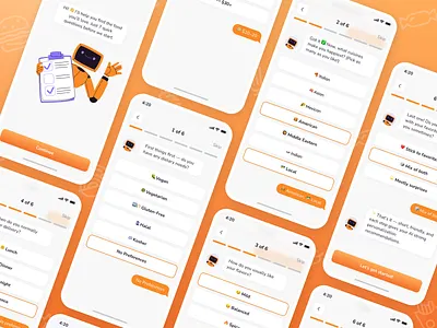 AI questionnaire for food delivery app ai fooddelivery mobileapp onboarding personalization productdesign questionnaire uxui