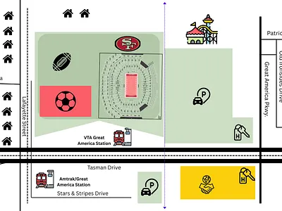 Levi's Stadium Street Layout canva google docs illustration