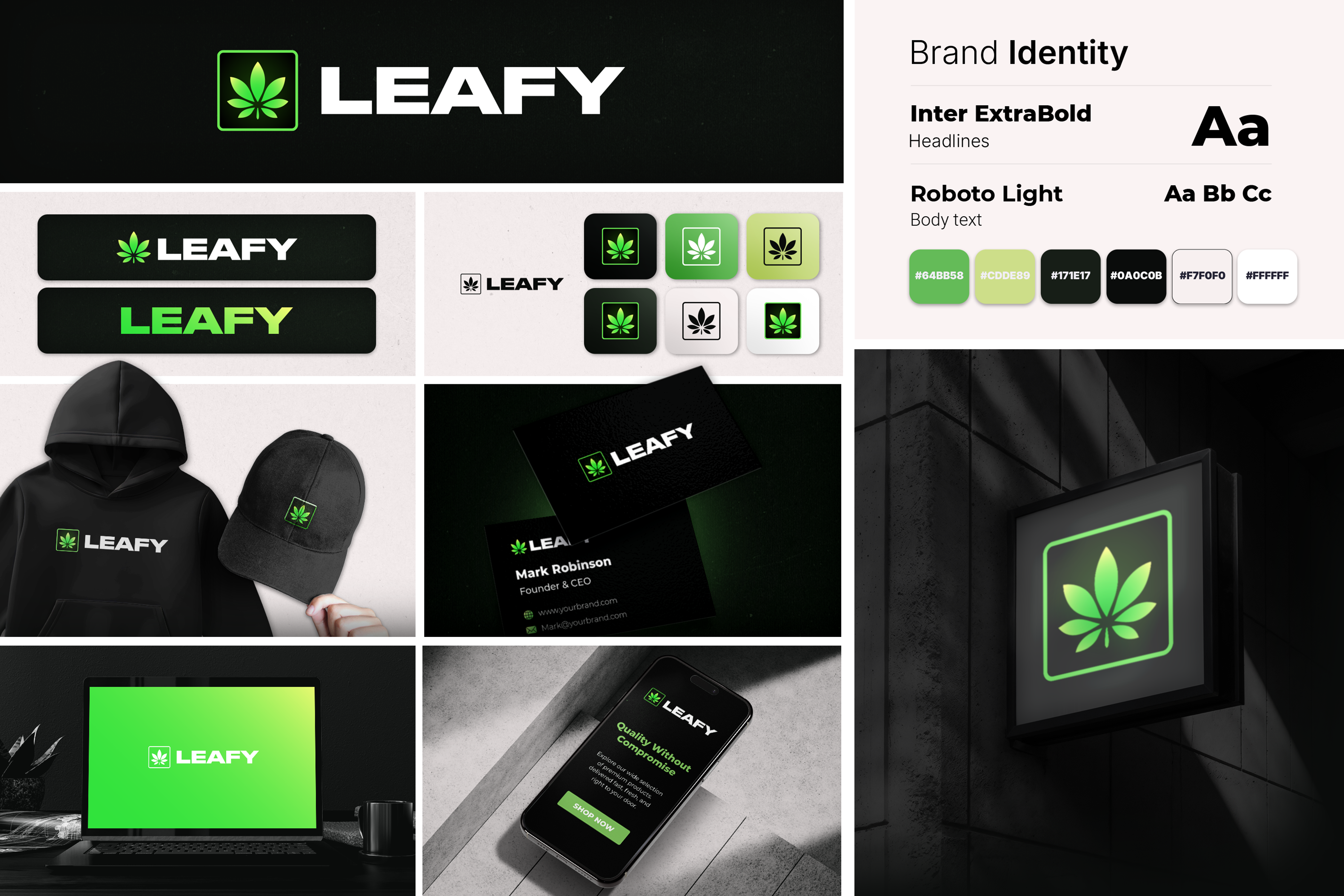 Leafy: Brand Identity System brand guidelines brand identity brand mockup branding design system graphic design logo design mockup photoshop visual identity