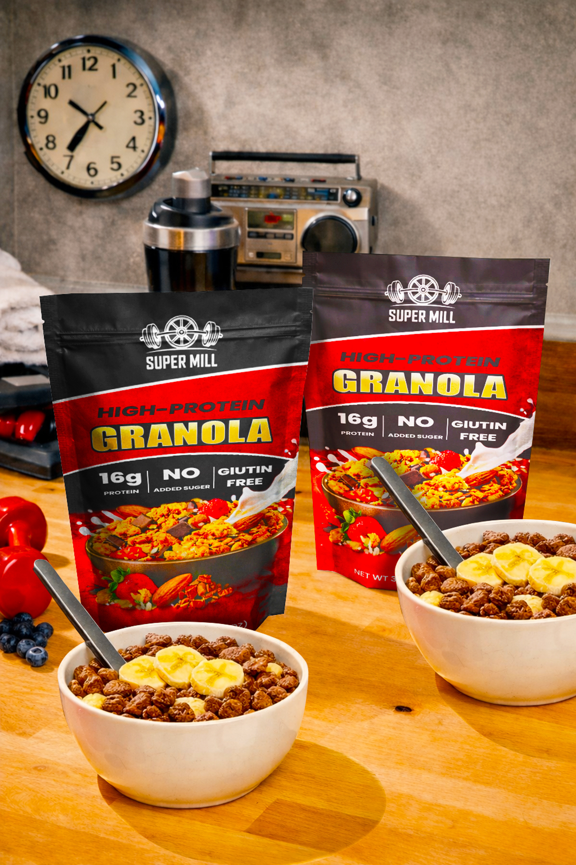 High-Protein Gym Granola Pouch Packaging Design food label food label design food packaging food packaging design granola granola packaging granola packaging design label label design packaging packaging design pouch pouch design pouch label pouch label design pouch packaging pouch packaging design product label product packaging product packaging design