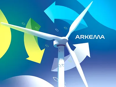 Arkema - Annual report branding city corporate editorial gradient illustration illustrator light report