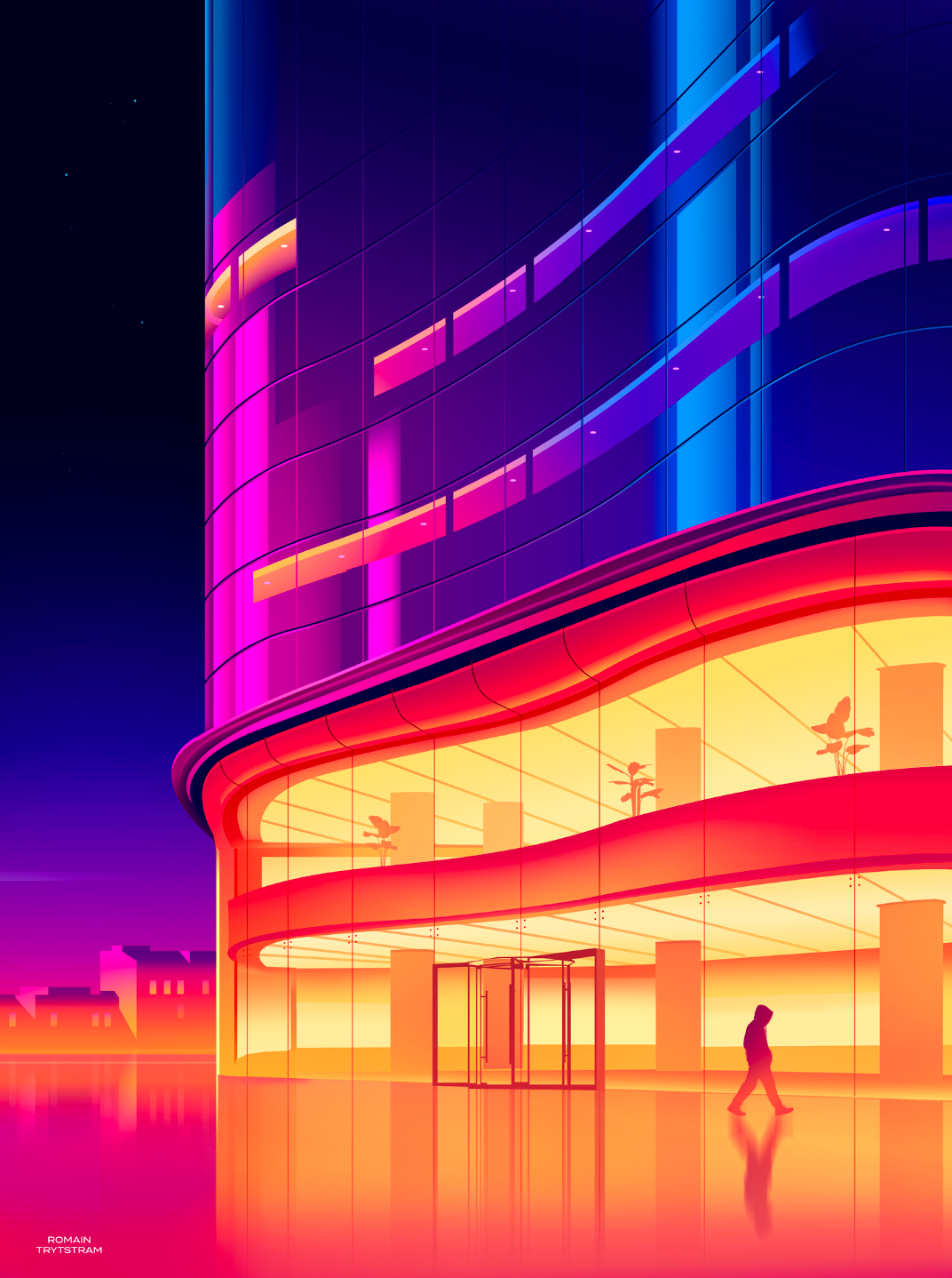 Mood city futur illustration light neon
