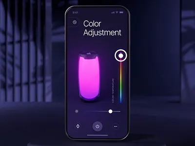 JBL Pulse 4 Settings animation app bulb color adjustment colors controller design interface ios lamp light mobile settings smart home ui ux