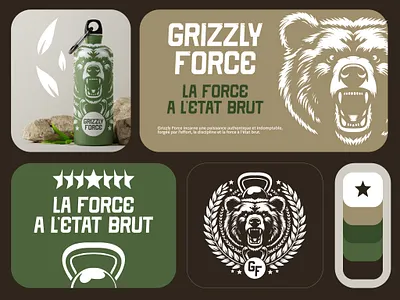 BRANDING - GRIZZLY FORCE animal bear branding design fit graphic design grizzly icon identity illustration logo marks sport symbol ui
