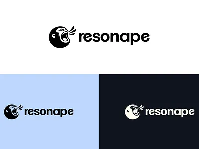 resonape | Ape/Gorilla/Chimp Logo ape app branding deepseek gorilla logomark monkey shout