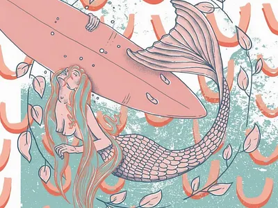 Free Mermaid colourful creative illustration mermaid motion graphics pattern water