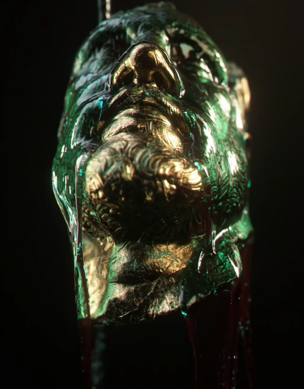 Statue Water Simulation 3d animation motion graphics