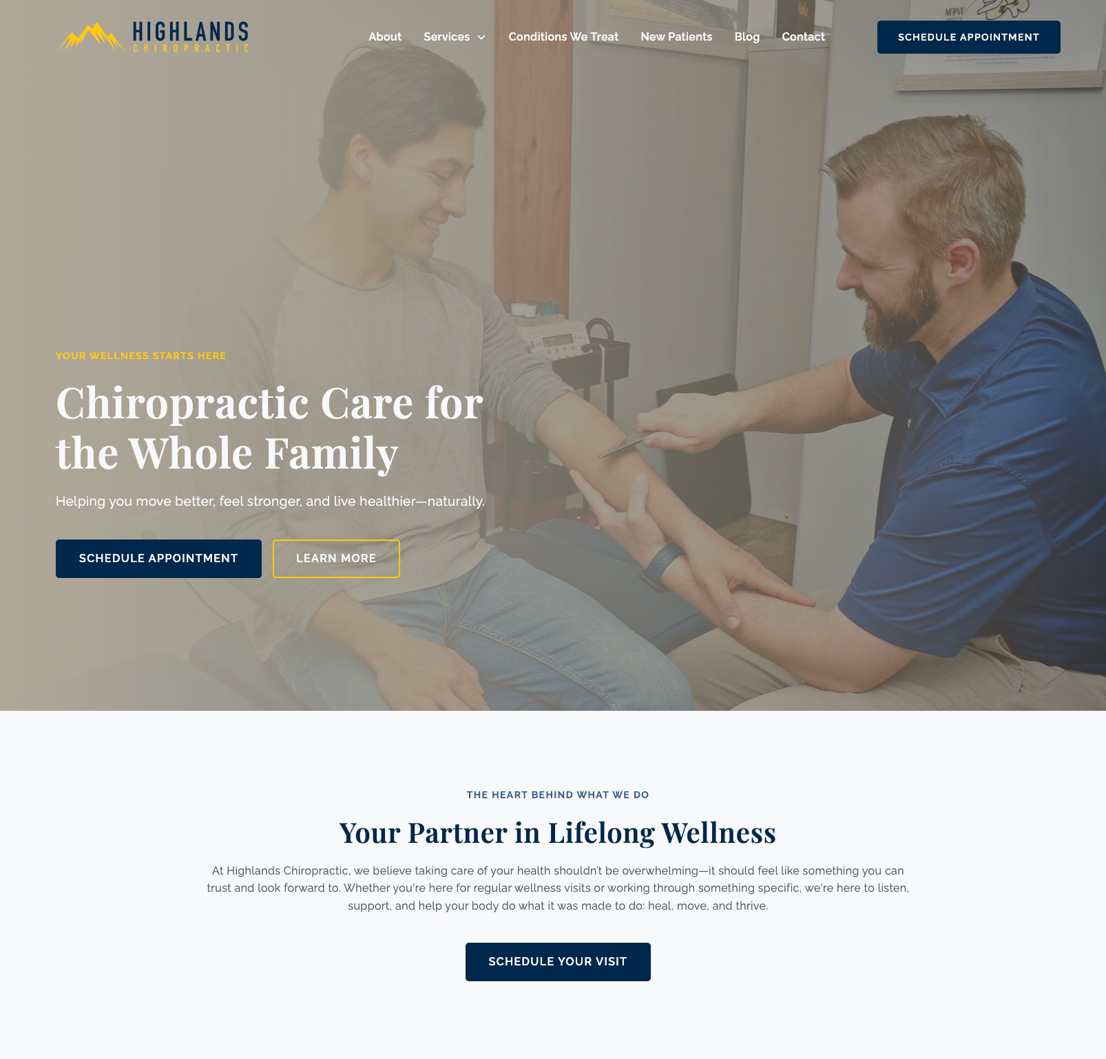 Highlands Chiropractic Website Redesign chiropractor health healthcare medicine web web design webflow