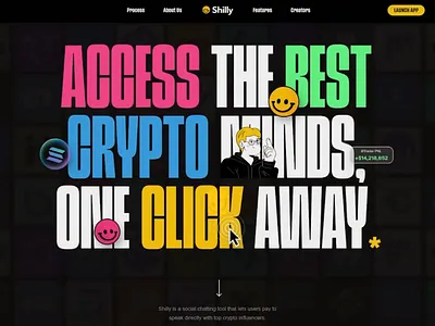 Crypto Social Platform Landing Page 2d art landing page crypto design crypto social defi fintech landing page saas social crypto app social crypto platform social platform