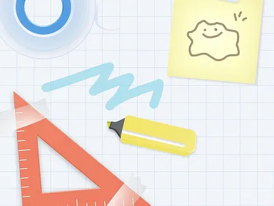 Stationery set - Hana by Spline cute hana illustration interactive note pen rular school spline stationery tape