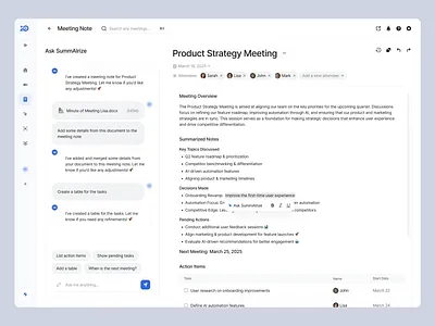 Meeting Notes AI Meeting Transcription Dashboard ai ai assistant ai generate ai meeting ai meeting notes ai meeting notes dashboard ai transcription dashboard design meeting meeting notes dahsboard meeting transcription minimal modern notes ui ui design ux design website
