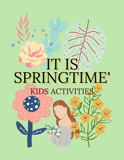Kids activities for free on TPT branding design graphic design illustration kids springtime typography ui vector