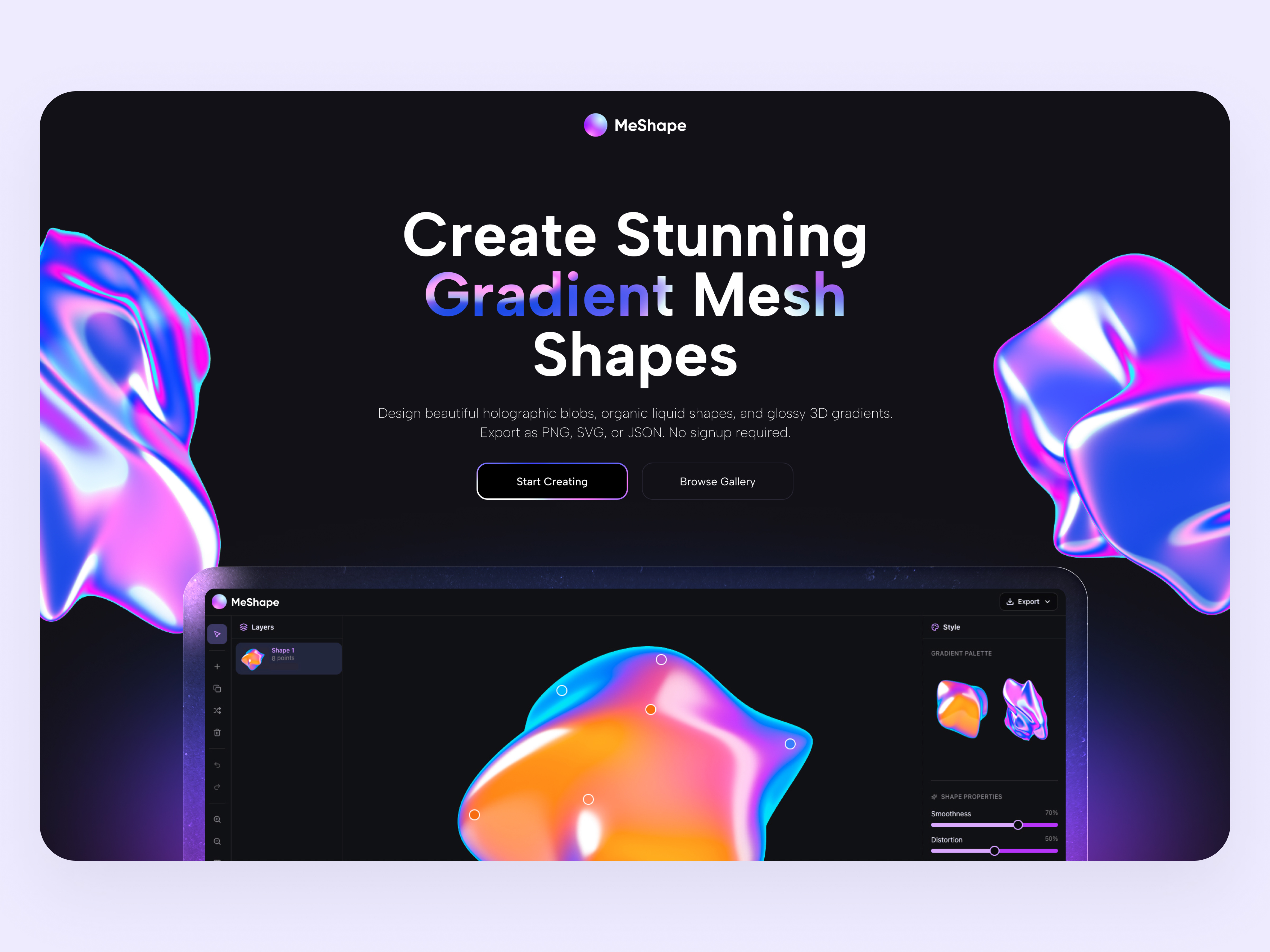 MeShape — Gradient Mesh Shape Creator 3d gradient creator 3d gradient mesh 3d mesh gradient control gradient creator gradient mesh gradient shape liquid gradient liquid mesh liquid shape mesh control mesh gradient landing page mesh shape modern gradient mesh shape control
