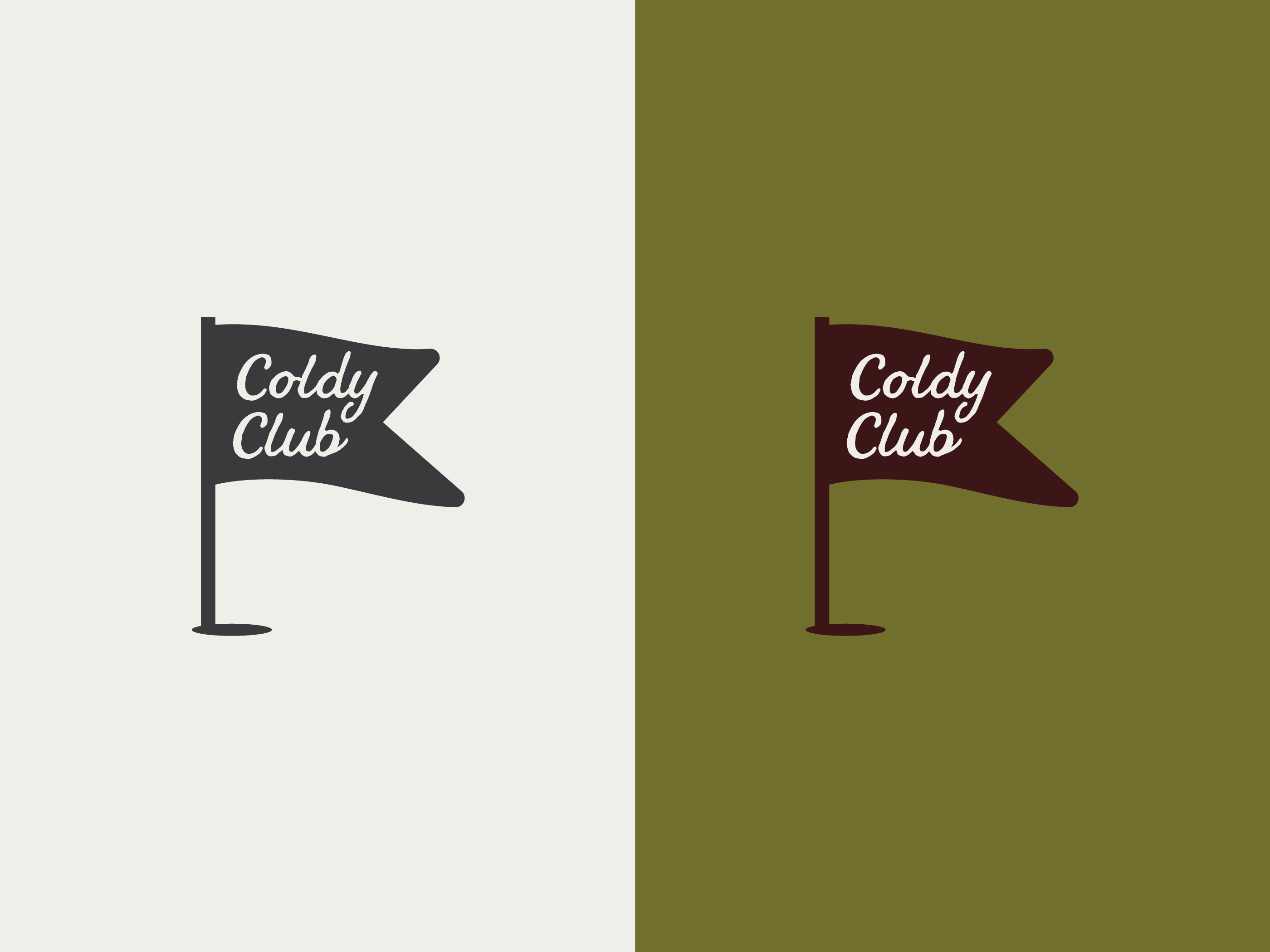 Coldy Club Golf Logo flag golf logo tee