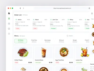 Salezy - POS Cashier Dashboard cashier crm dashboard food menu payment poin of sales pos product product design purchase restaurant saas sales service transaction ui ui design ux