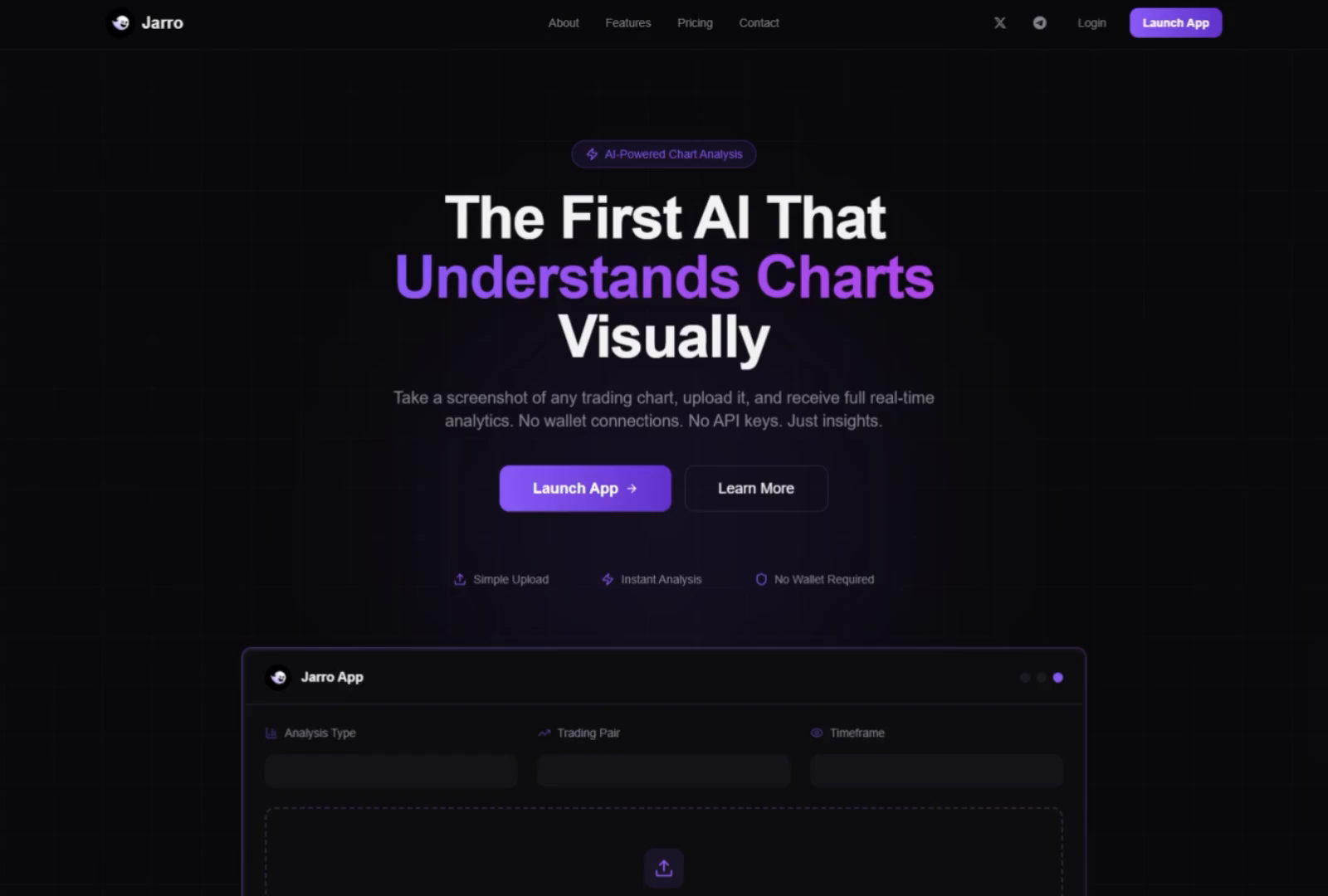 AI Chart Analysis Landing Page