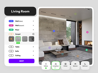 Interior Design App app design furniture home interface interior architecture interior design living room mobile app room ui ux