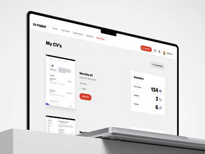 CVMaker - Mini Sites dashboard design navigation platform resume saas ui ux website