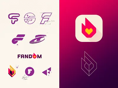 Fandom Logo Mark Design Process brand design brand icon brand identity branding brandmark fandom fandom.com fans graphic design icon design logo logo design logo designer logo mark logotype process
