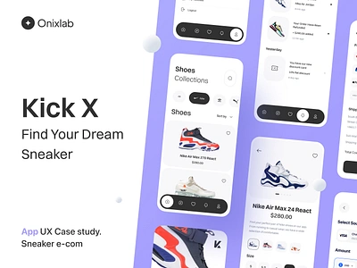 Kick X - Sneaker Selling App Case Study app app case study app design case study case study app design e com fashion onixlab sneaker selling app ui ui design ui designer ux case study