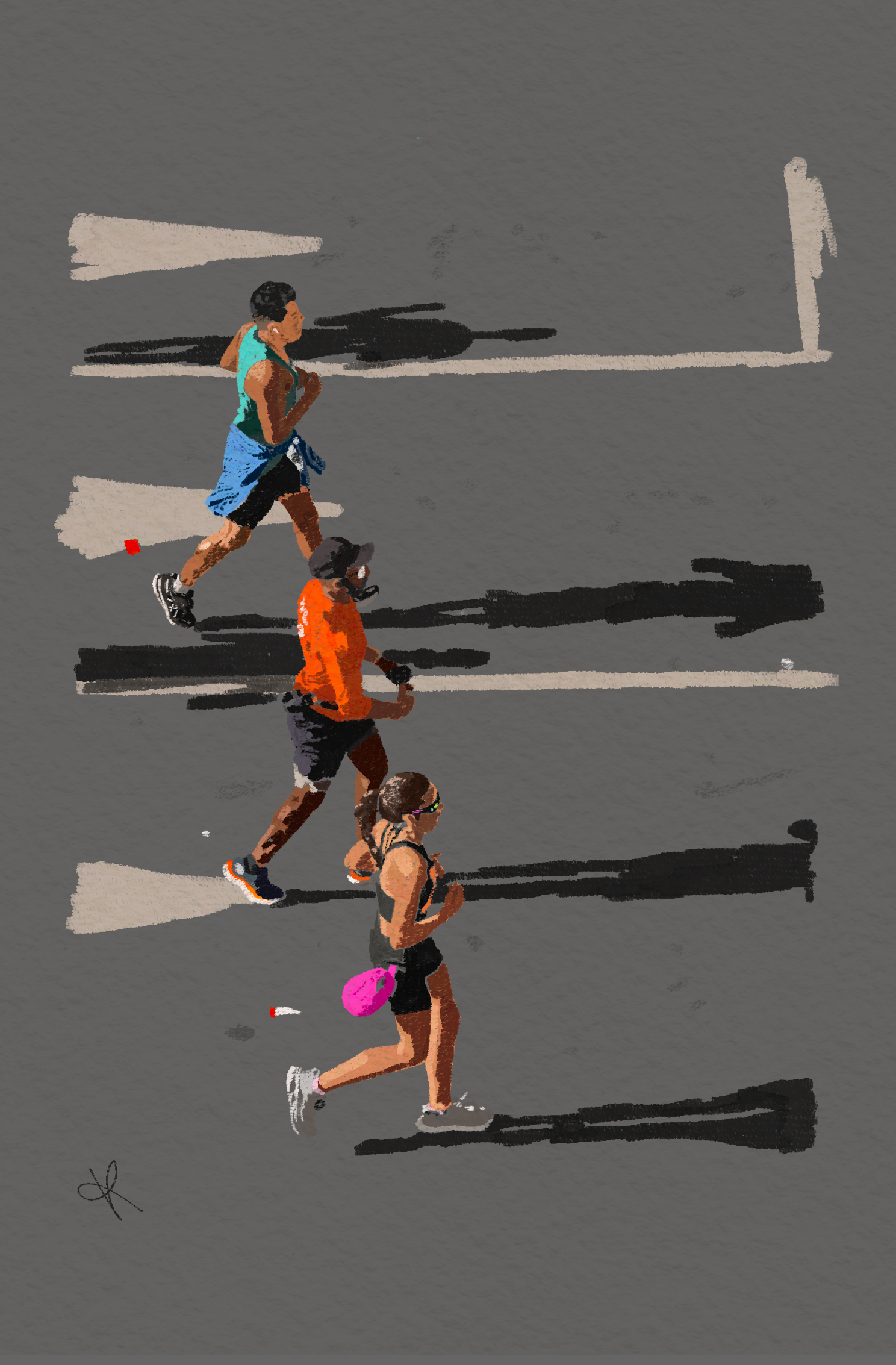 I <3 NYC Marathon digital art illustration pastel procreate