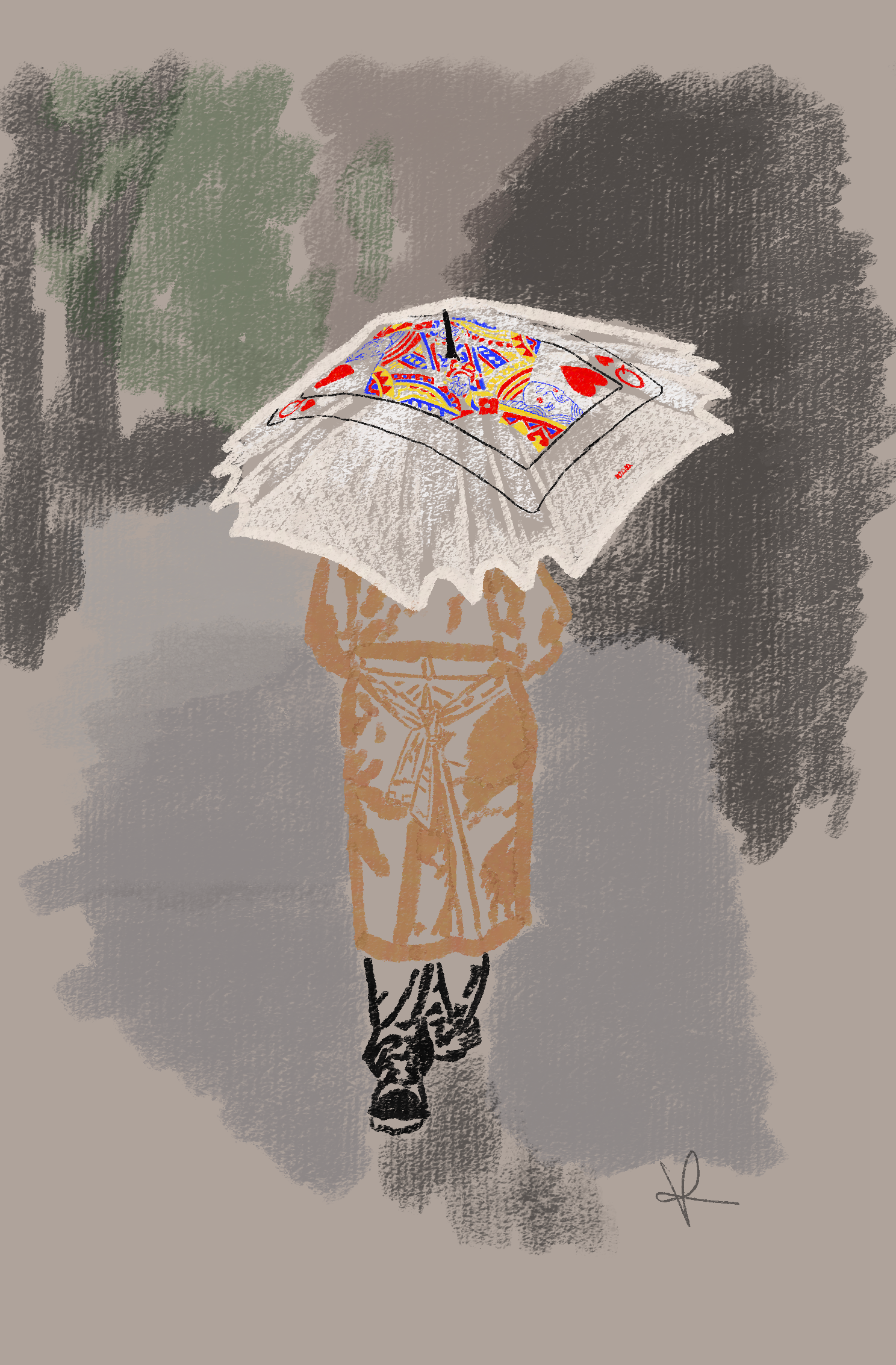 Queen on Madison Ave. digital art illustration pastel procreate street art