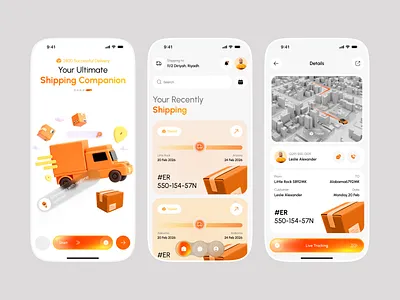 Shipping & Delivery Tracking · Mobile App UI app design courier delivery logistics map tracking mobile app parcel product design real time tracking shipping tracking transport ui design ux design