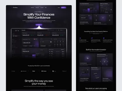 SaaS Landing Page bank banking dark mode dashboard finance finance saas landing page fintech fintech saas landing page landing page modern design money management product design saas saas dashboard saas landing page saas landing page design saas website uiux web design website