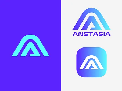 Anstasia A Blogging logo a blogging brand brand identity branding elegant emblem geometric logo gradient logo icon letter a lettering logo design minimalist monogram logo symbol tech logo technology typeface typography logo