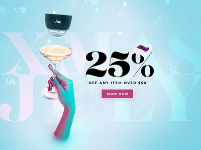 Üllo Xmas in July Promo 25 off branding christmas graphic design holiday luxury mod pastel promo promotion purifier summer typography wine