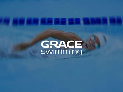 Grace swimming blue brand identity brand logo champion creative logo graphic design logo logo concept logo design logos logotype pool swim swimming typography water waves wordmark