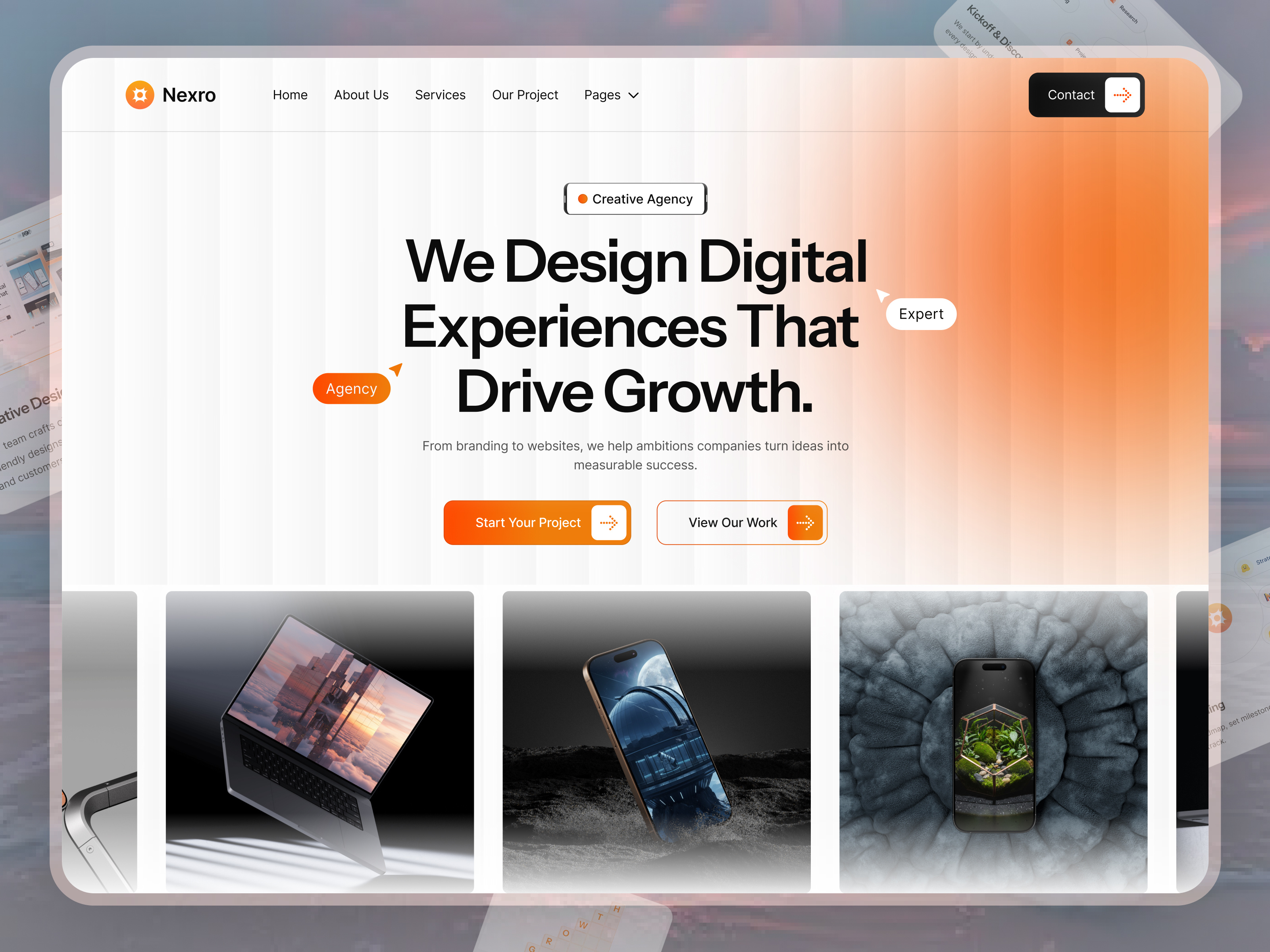 Digital Agency Website UI Design agency website digital agency landing page marketing agency ui ui design ux web design web ui website design