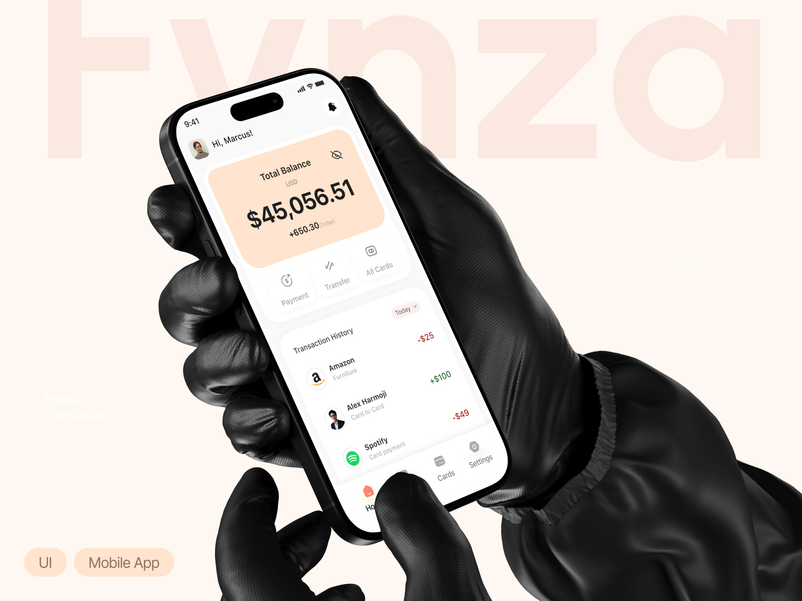 Fynza: Finance App Banking Experience app banking app clean design digital banking finance app financial dashboard fintech fynza mobile design modern ui money management payment app personal finance ui design uiux
