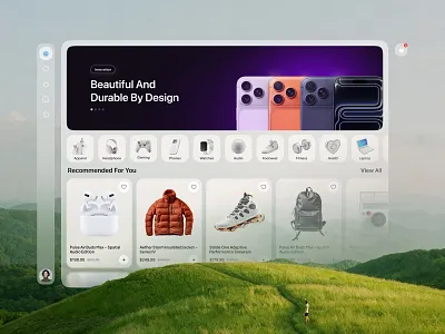 Monoq — Spatial E-commerce Experience for Vision Pro app design ar shopping e commerce app future of tech glassmorphism immersive interface pixxen product design shopping ui spatial design ui ux design virtual reality vision pro visionos