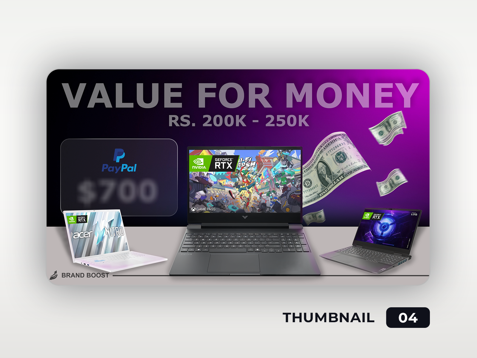 Budget Laptop Thumbnail Design graphic design