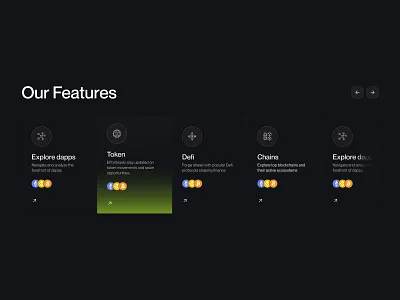 Features section ui ai cards crypto design features minimal ui web design